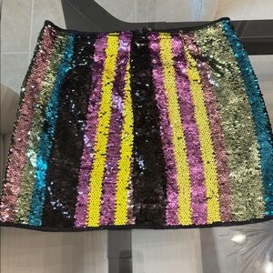 Vibrant Sequin Striped Mini Skirt